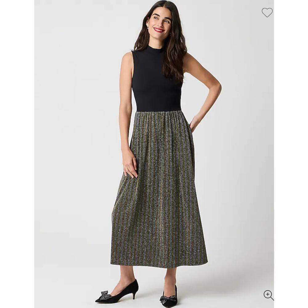 J. Crew Mockneck mixed-media sparkle dress in Multi Sparkle NWT size XS